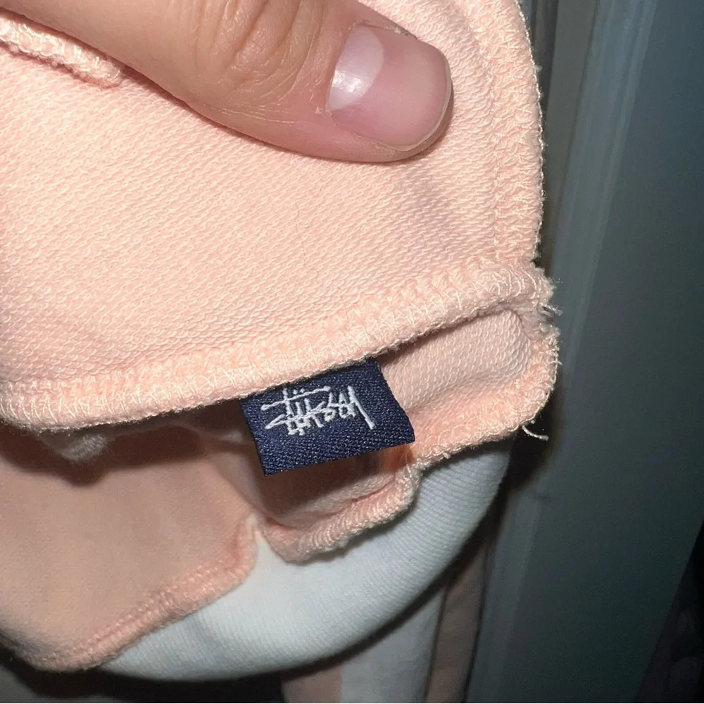 Vintage Stussy Y2K Baby Pink Full Zip Lightweight Jacket Size: Large